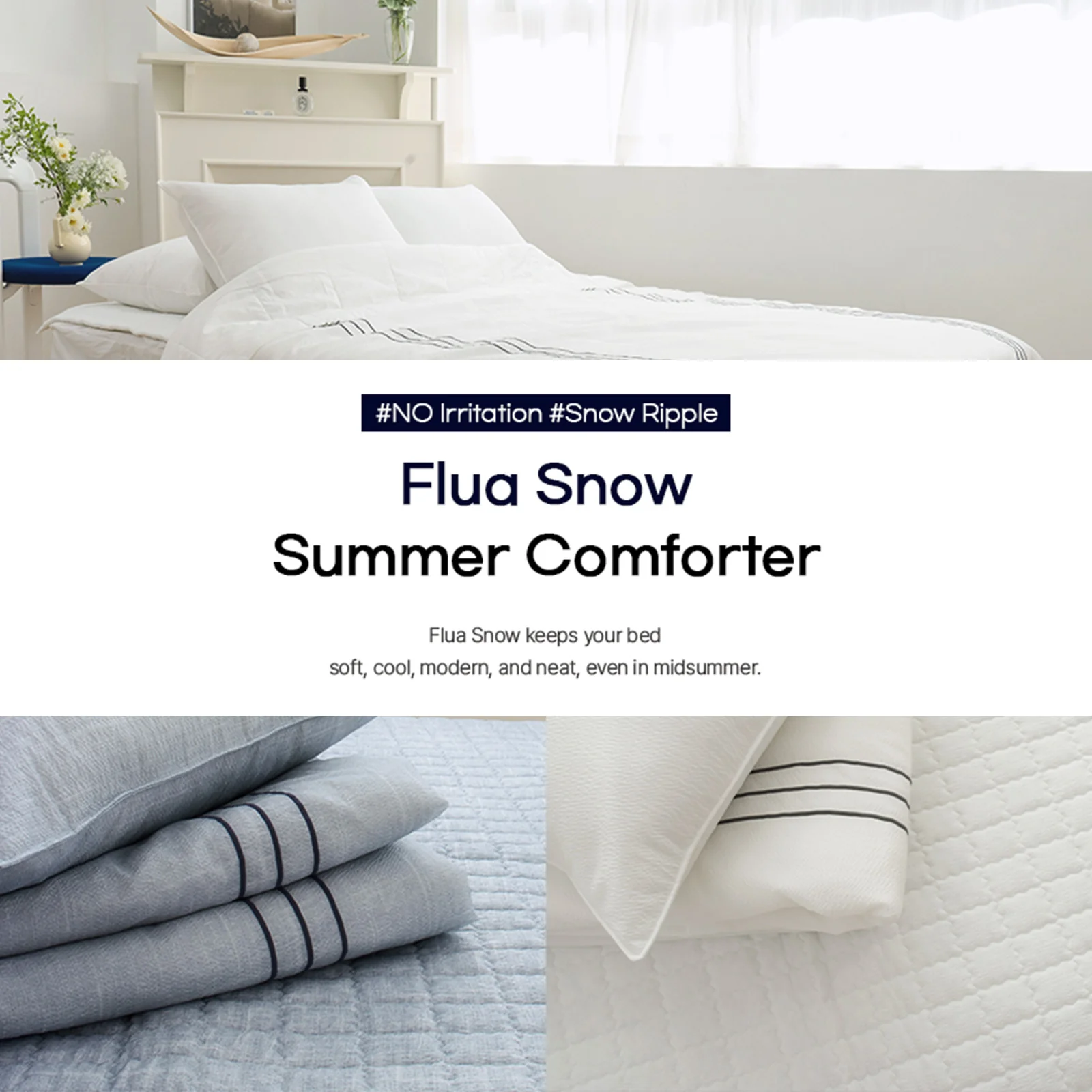 Saesom Flua Snow Comforter Set Queen Cool Quilt Bedspread BLUE - Image 5