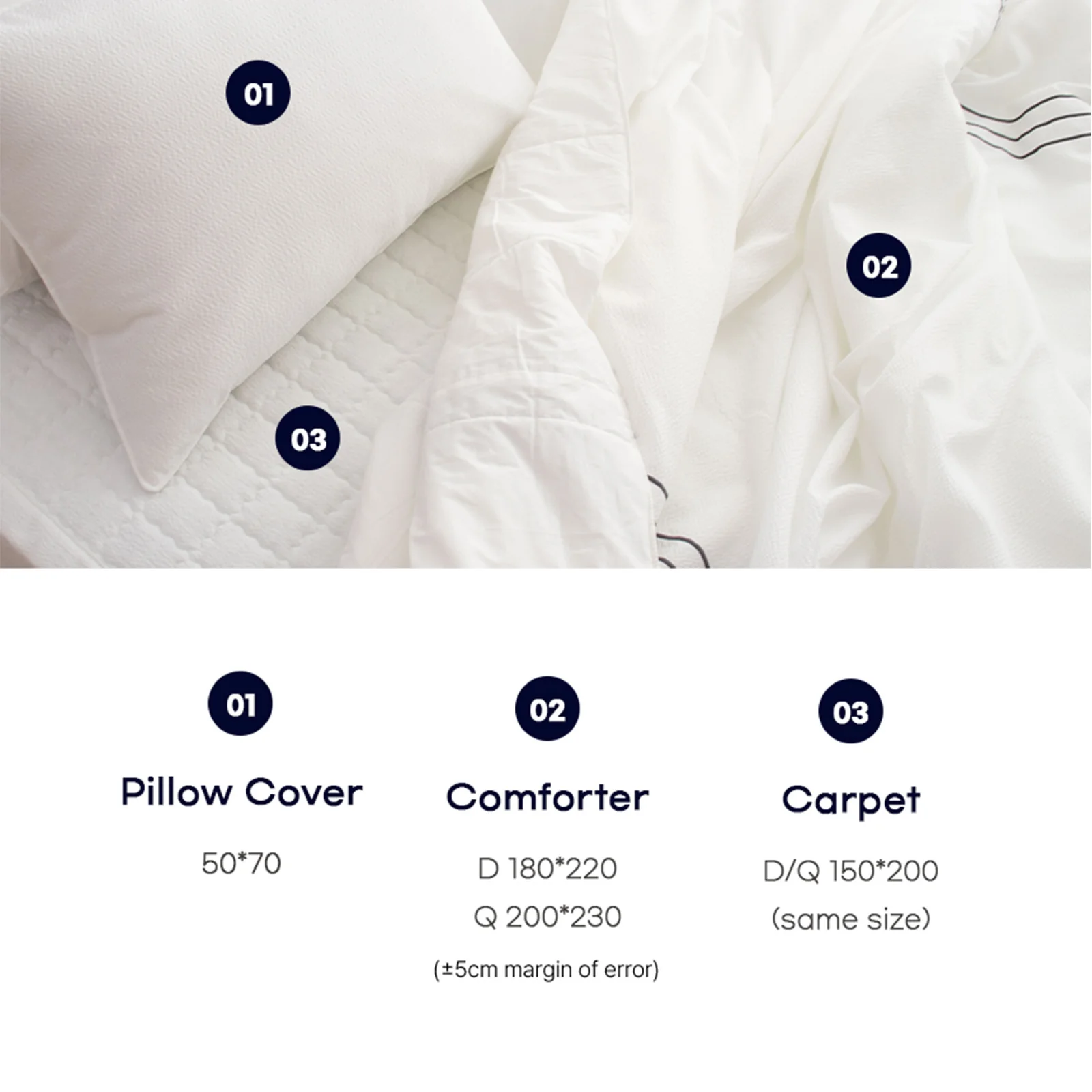 Saesom Flua Snow Comforter Set Queen Cool Quilt Bedspread WHITE - Image 12