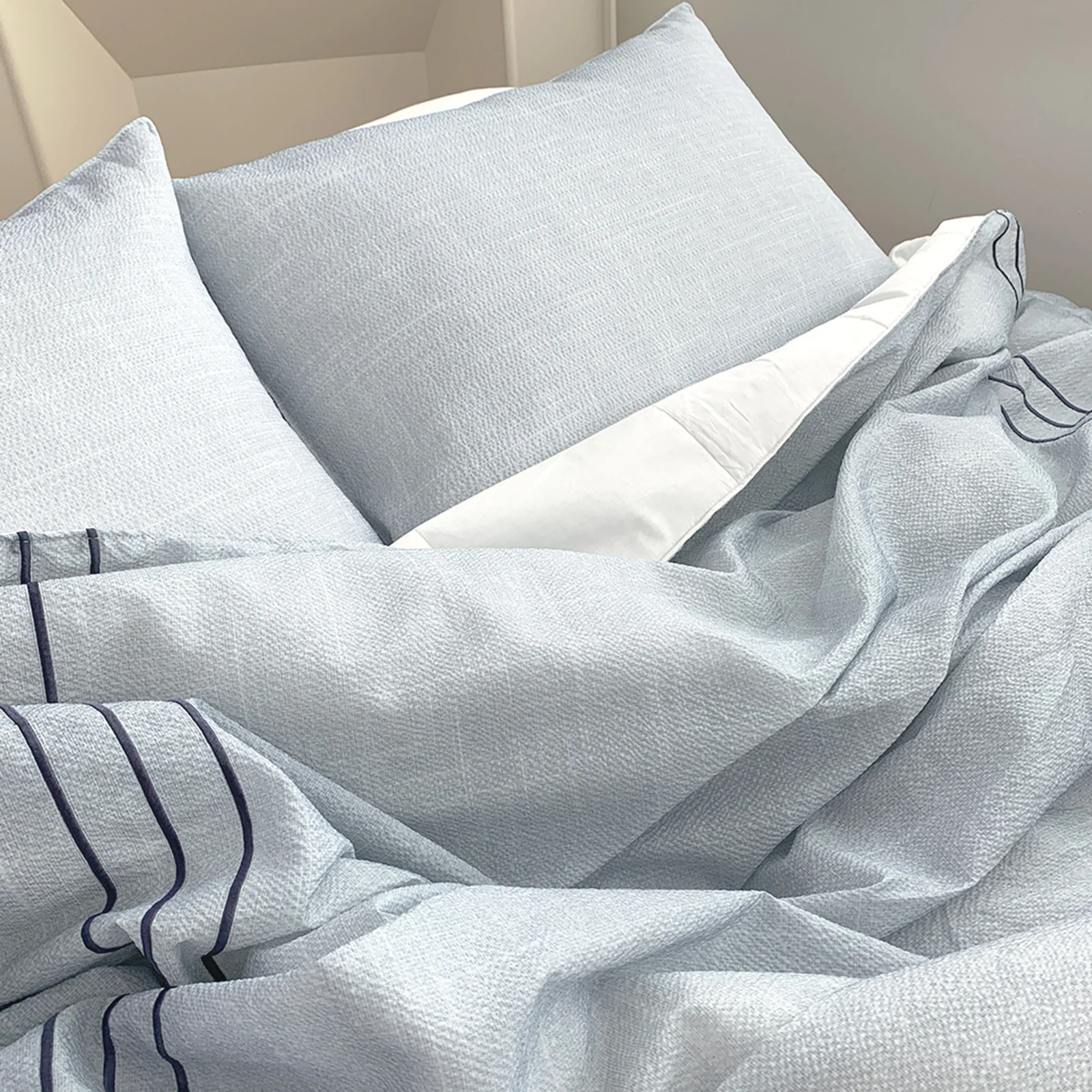 Saesom Flua Snow Comforter Set Queen Cool Quilt Bedspread WHITE - Image 4