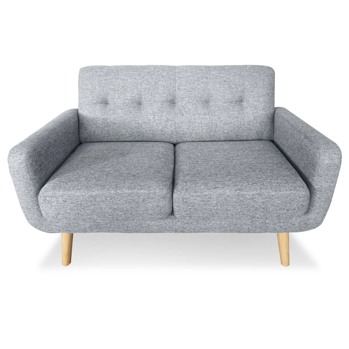Sarantino 6-Seater Linen Sofa Set Couch Futon - Light Grey - Image 3