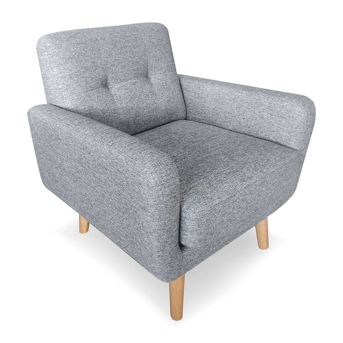 Sarantino 6-Seater Linen Sofa Set Couch Futon - Light Grey - Image 4