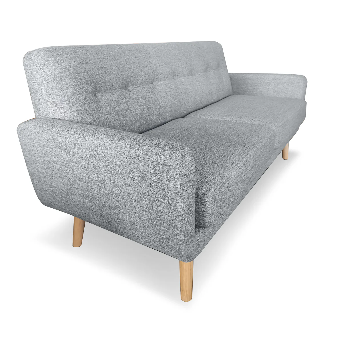 Sarantino 6-Seater Linen Sofa Set Couch Futon - Light Grey - Image 5