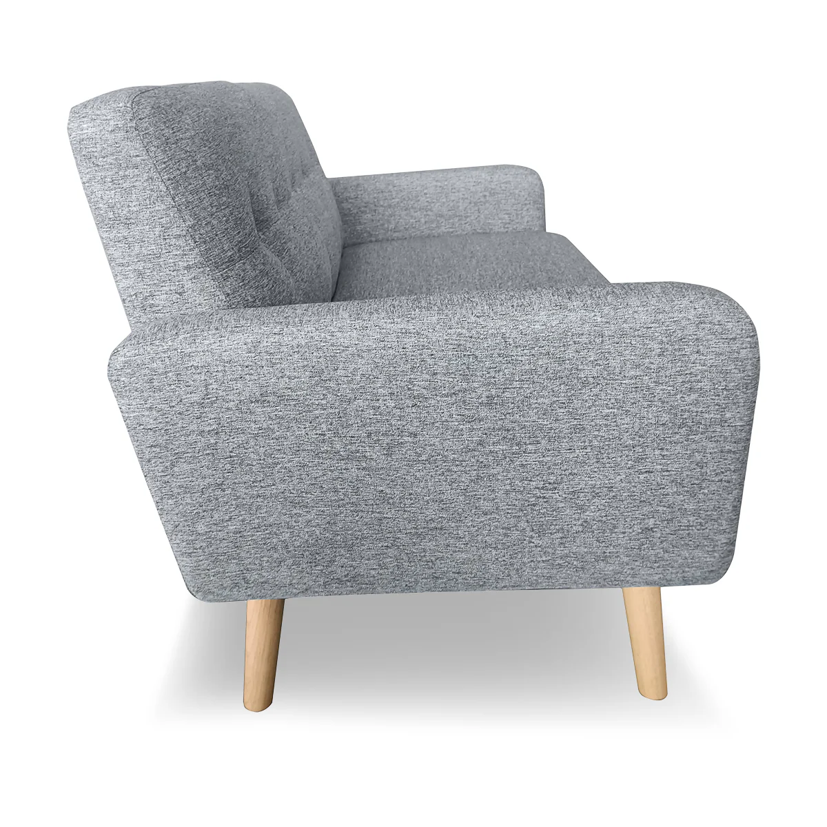 Sarantino 6-Seater Linen Sofa Set Couch Futon - Light Grey - Image 6