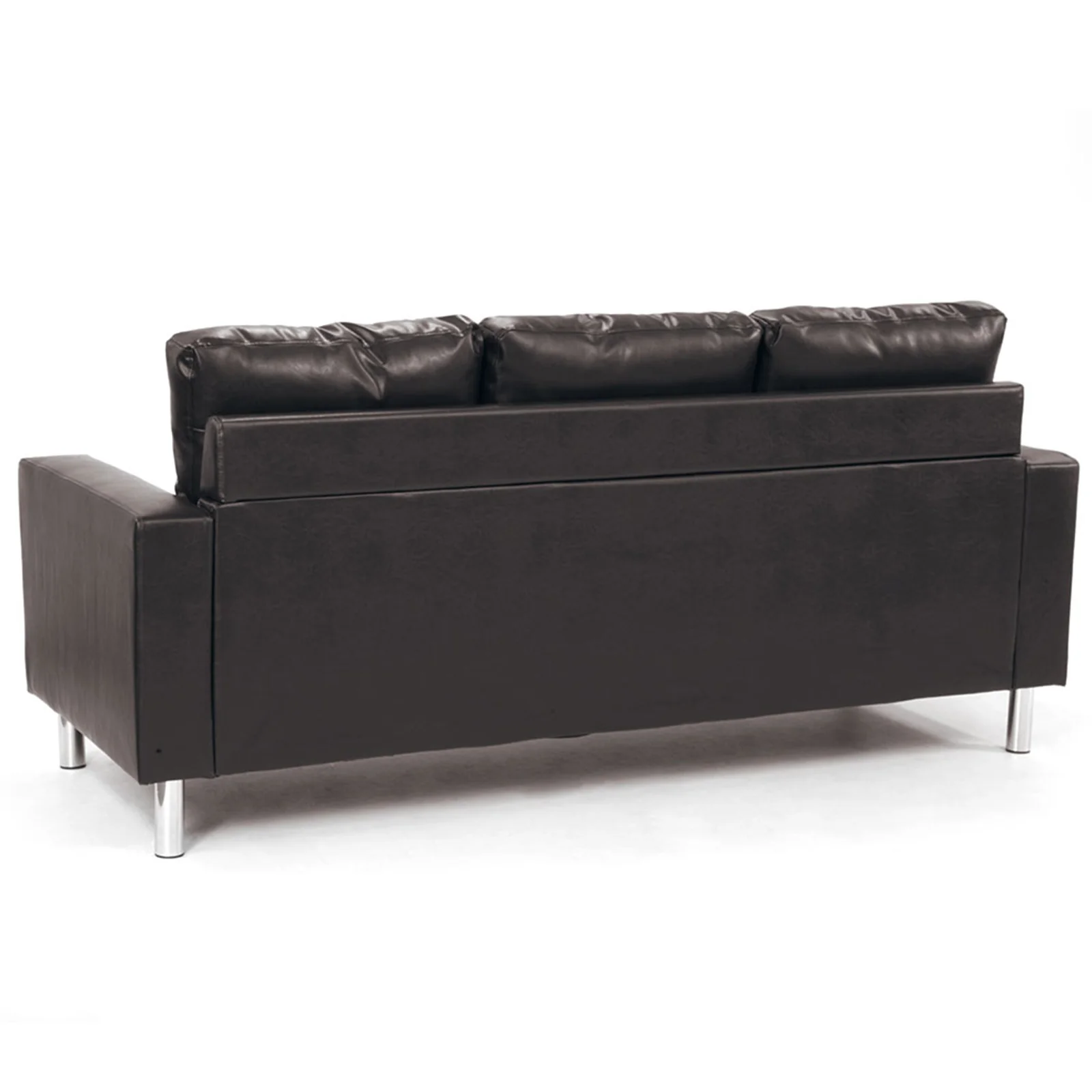 Sarantino Corner Sofa Lounge Couch Modular Furniture Chair Home Faux Leather Chaise Brown - Image 6