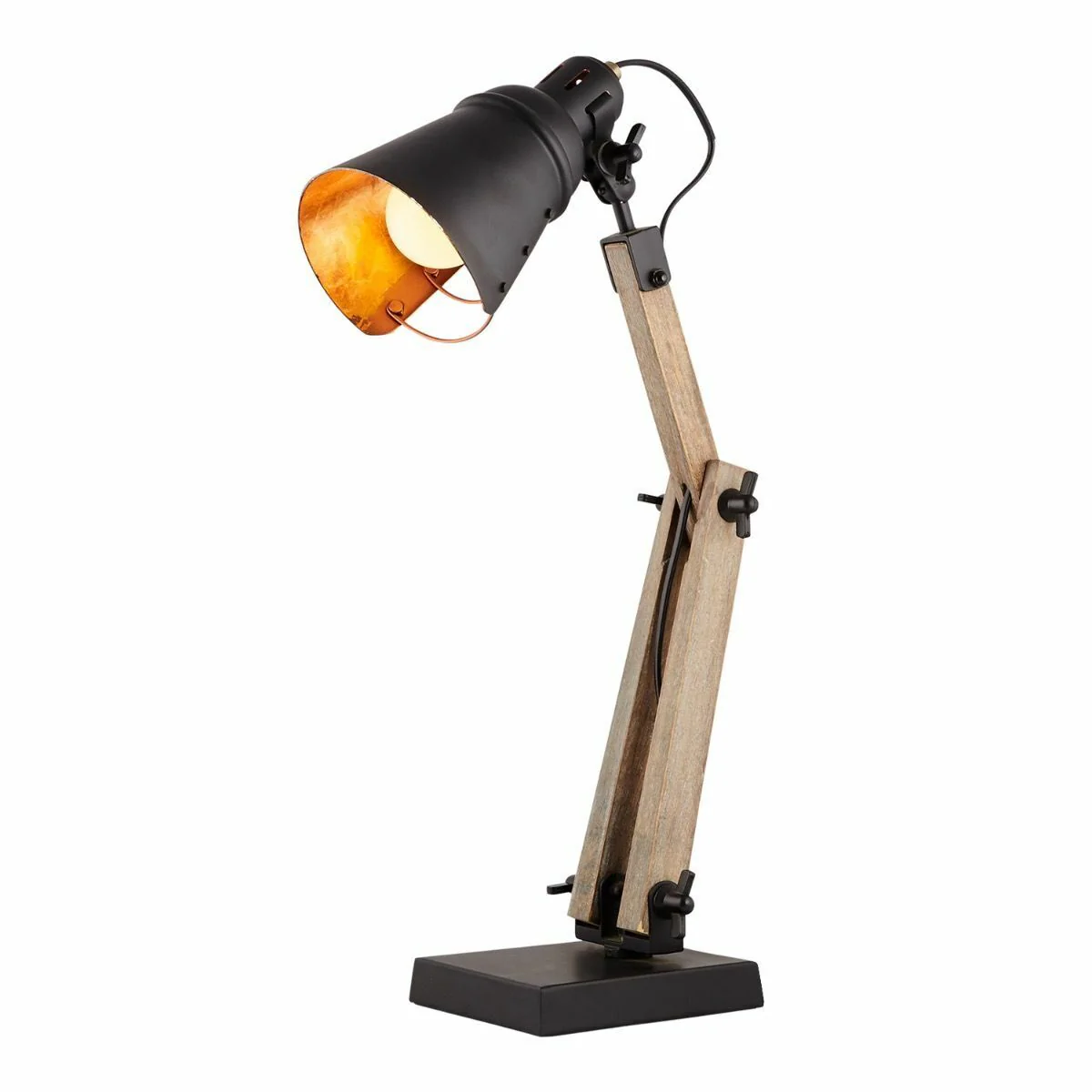 Scandi Modern Natural Wooden Table Lamp Rustic Retro Designer Vintage Light - Image 2