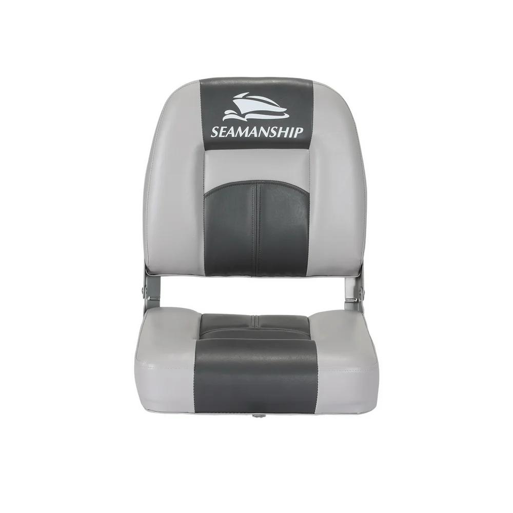 Seamanship 2X Folding Boat Seats Marine Swivel Low Back 10cm Padding Charcoal - Image 3