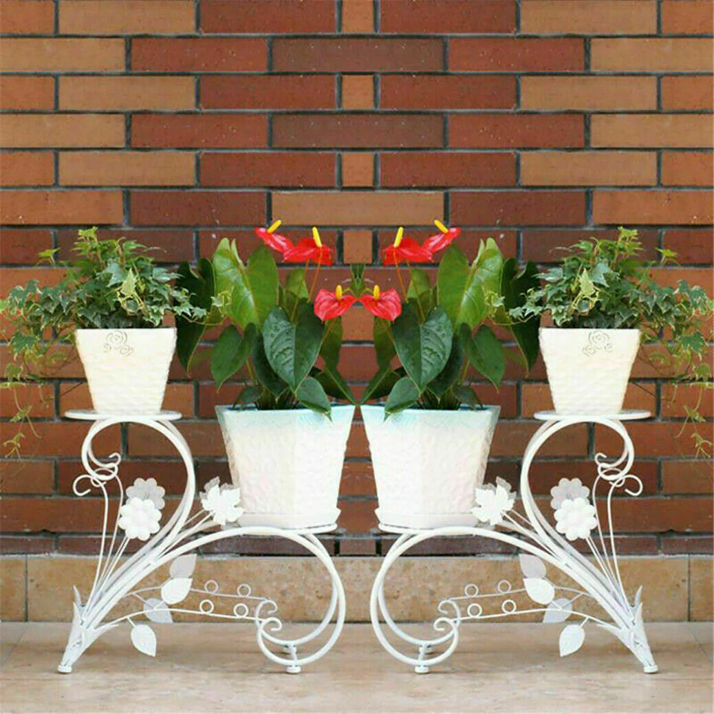 Set of 2 Plant Stand Wedding Garden Flower Shelf Rack - Image 8