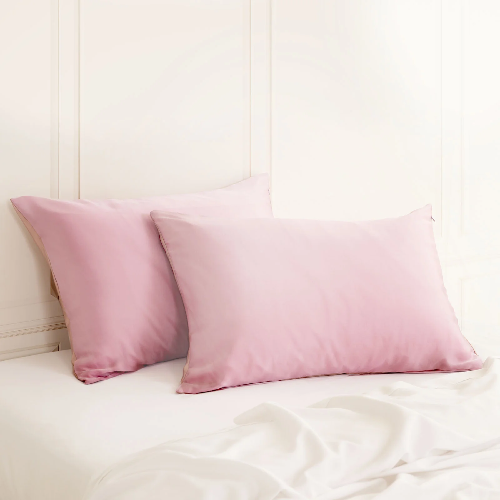 SILK PILLOW CASE TWIN PACK - SIZE: 51X76CM? - Lilac - Image 8