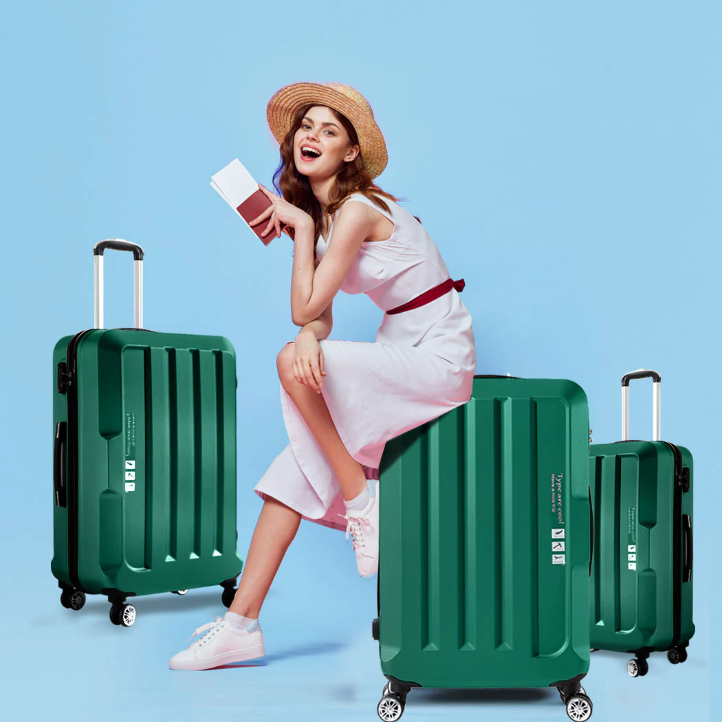 Slimbridge 20"24"28" 3PC Luggage Sets Green - Image 6