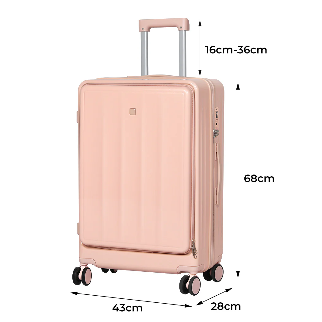 Slimbridge 26" Luggage Trolley Travel Hard Pink - Image 2