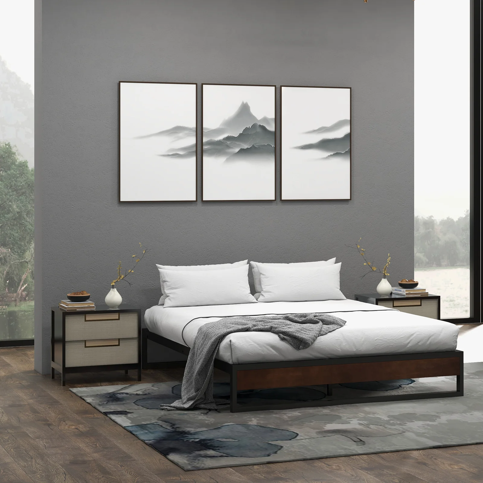 Sorrento Metal and Wood bed base - Single - Image 4