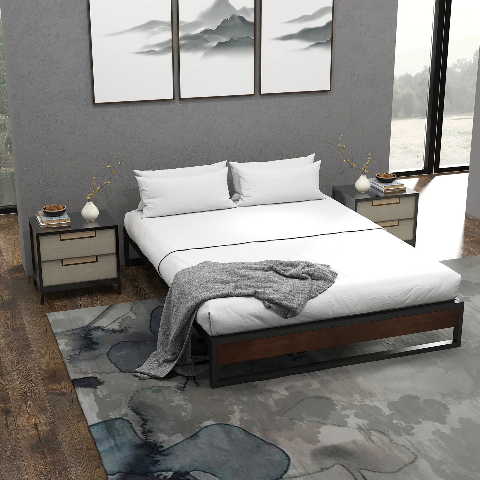 Sorrento Metal and Wood bed base - Single - Image 5