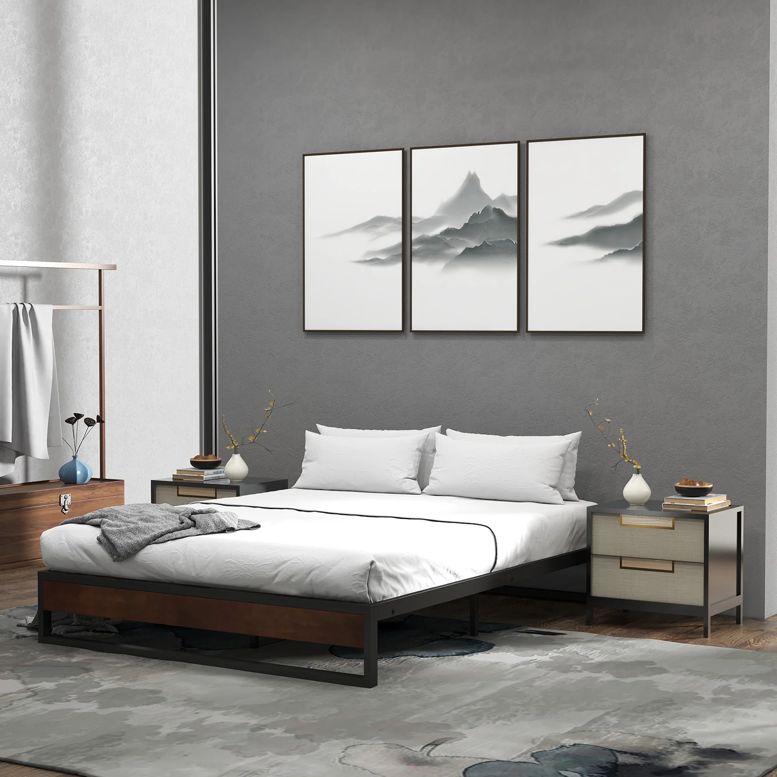 Sorrento Metal and Wood bed base - Single - Image 7