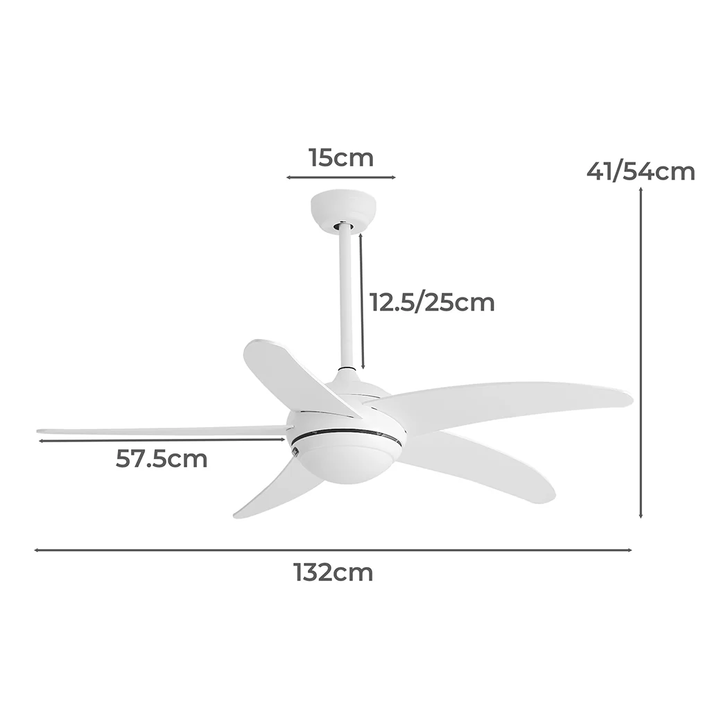 Spector Ceiling Fan 52'' DC Motor Wood White - Image 2