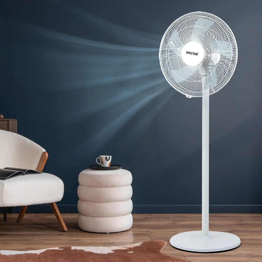 Spector Pedestal Floor Fan Portable White - Image 6