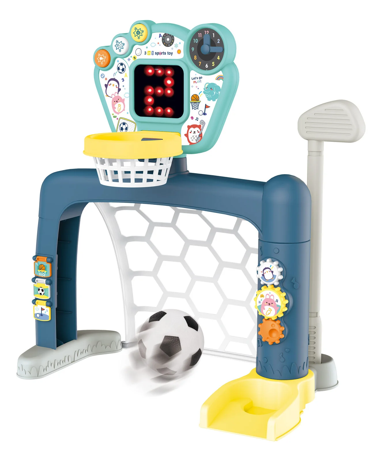 Sports World 3-in-1 Adjustable Indoor basketball, Soccer Goal, and Golf Set - Image 5