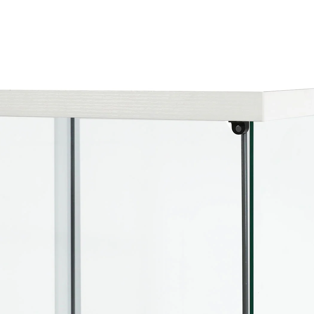 Stacked Display Cabinet Tempered Glass White - Image 3