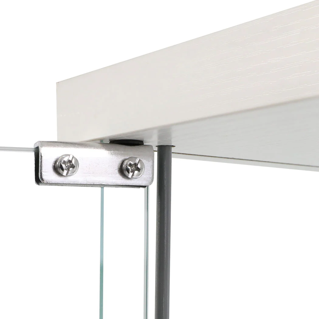 Stacked Display Cabinet Tempered Glass White - Image 5