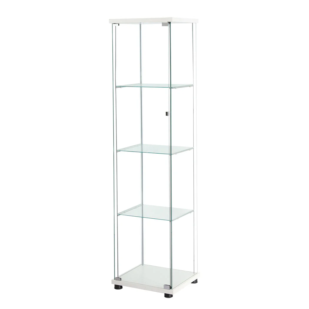 Stacked Display Cabinet Tempered Glass White - Image 9