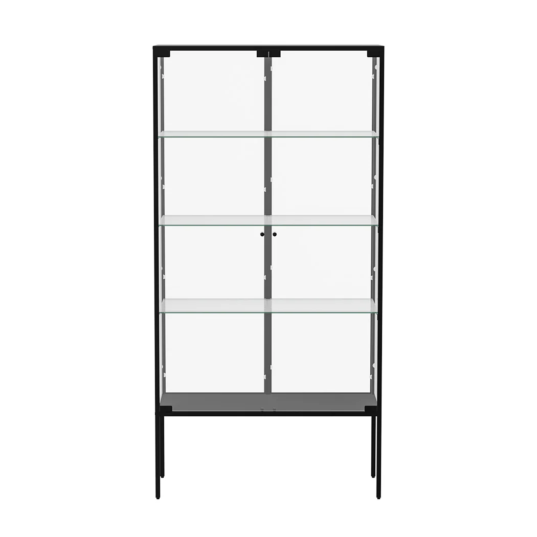 Stacked Glass Display Cabinet Steel 4 Tier 160cm