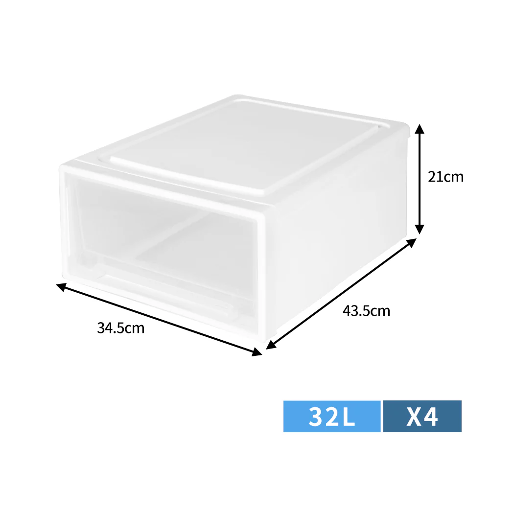 Storage Drawers Large Stackable Containers L 4PK - Image 2