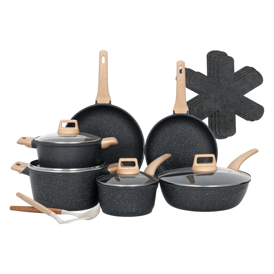 Toque 16-Piece Non Stick Cookware Set Kitchen Fry Pan - Image 9