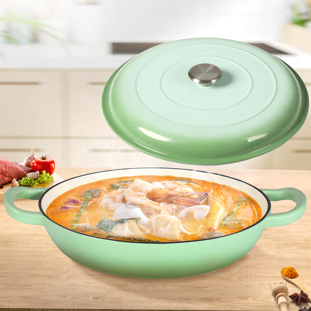 TOQUE 3.5L Enamel Dutch Oven Pan in Green Colour - Image 6
