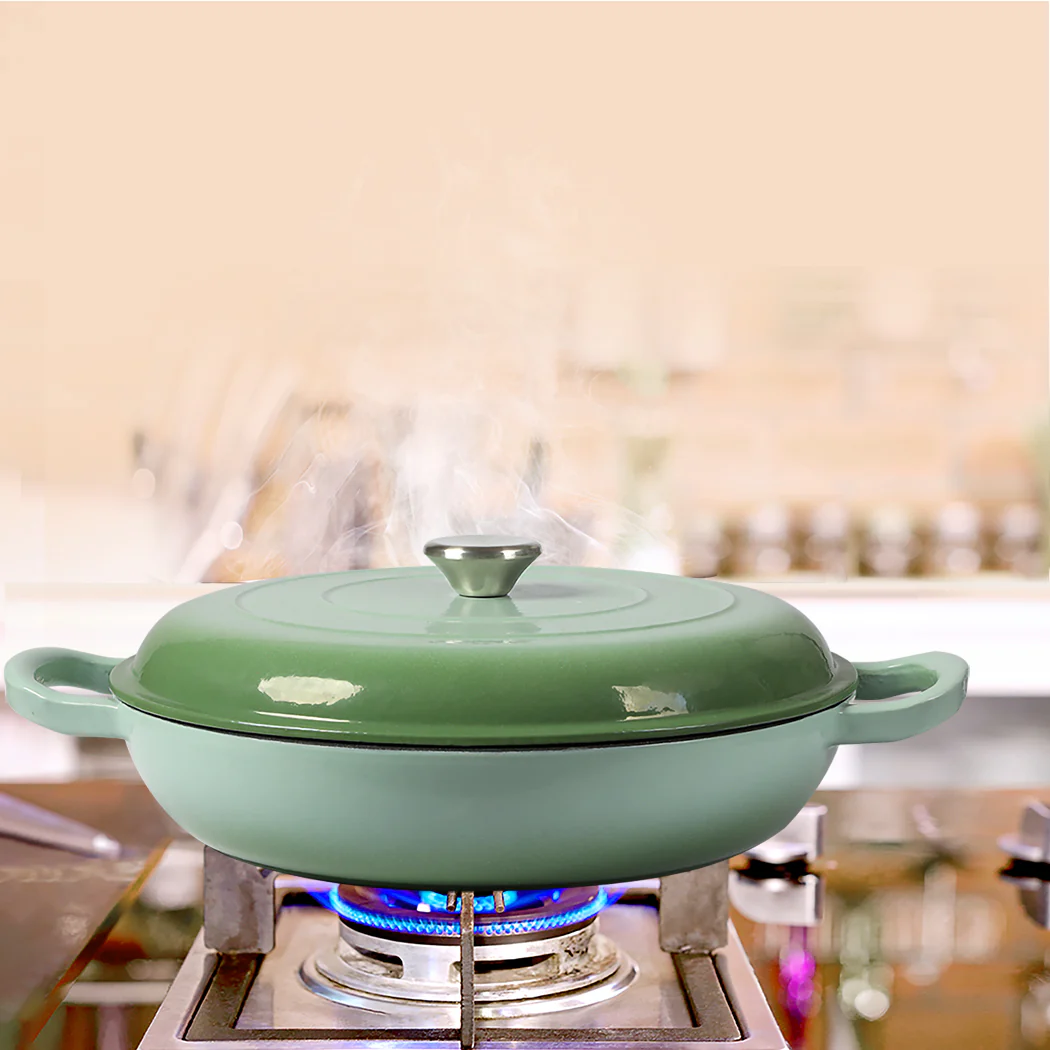 TOQUE 3.5L Enamel Dutch Oven Pan in Green Colour - Image 7