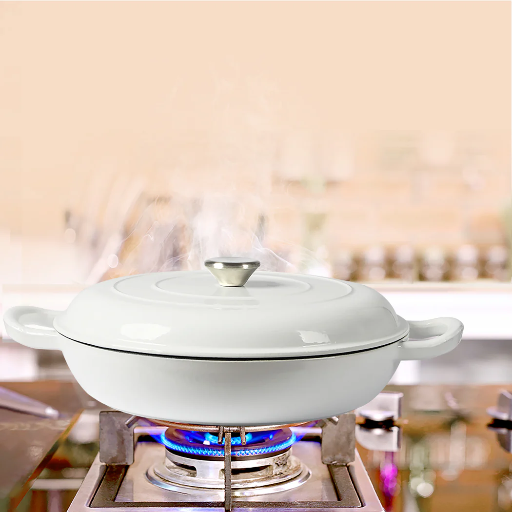 TOQUE 3.5L Enamel Dutch Oven Pan in White Colour - Image 7