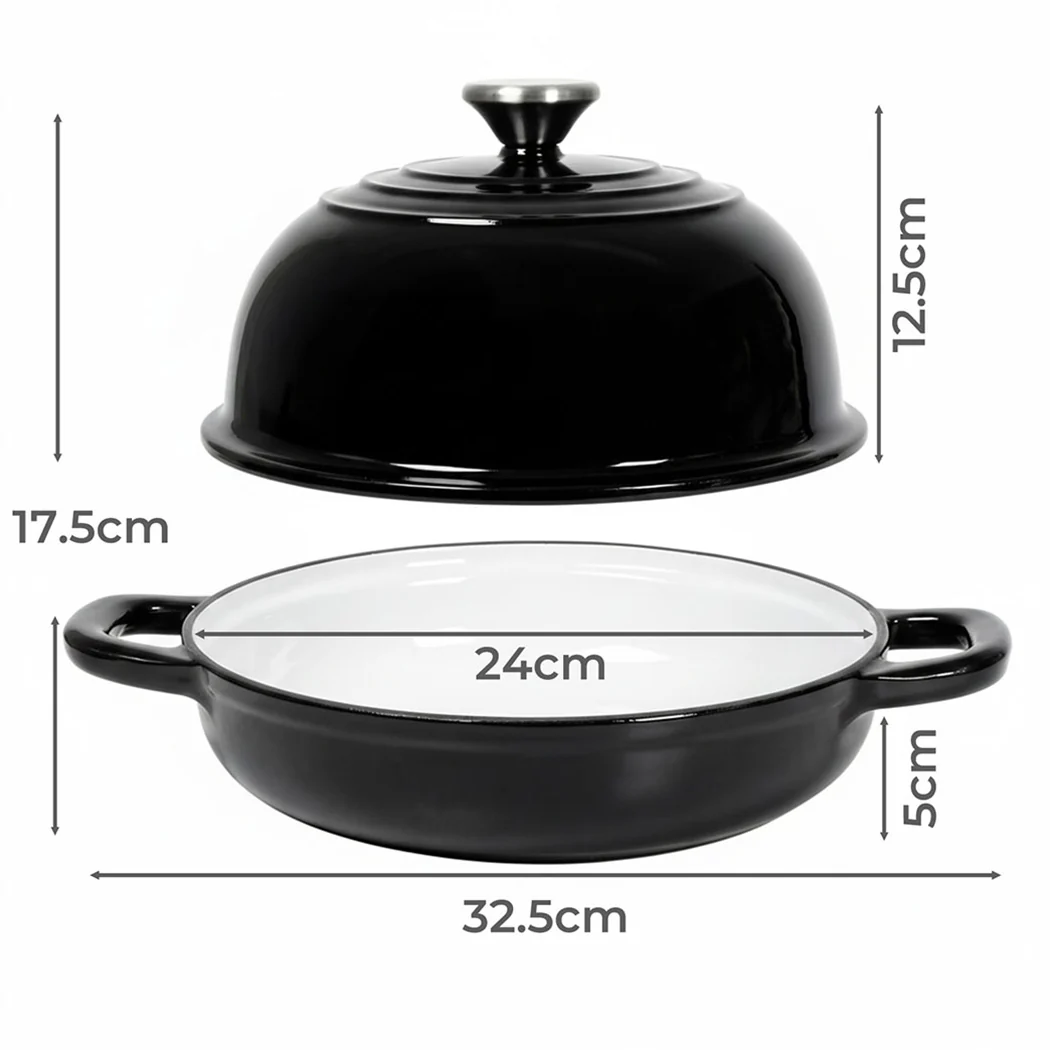Toque Enamelled Cast Iron Dutch Oven Pot Sourdough Bread Baking Kitchen 24cm - Image 2