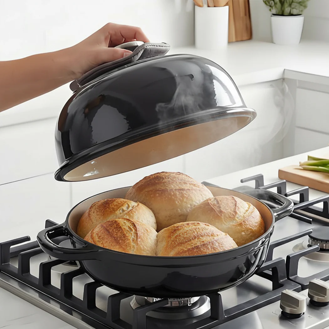 Toque Enamelled Cast Iron Dutch Oven Pot Sourdough Bread Baking Kitchen 24cm - Image 6