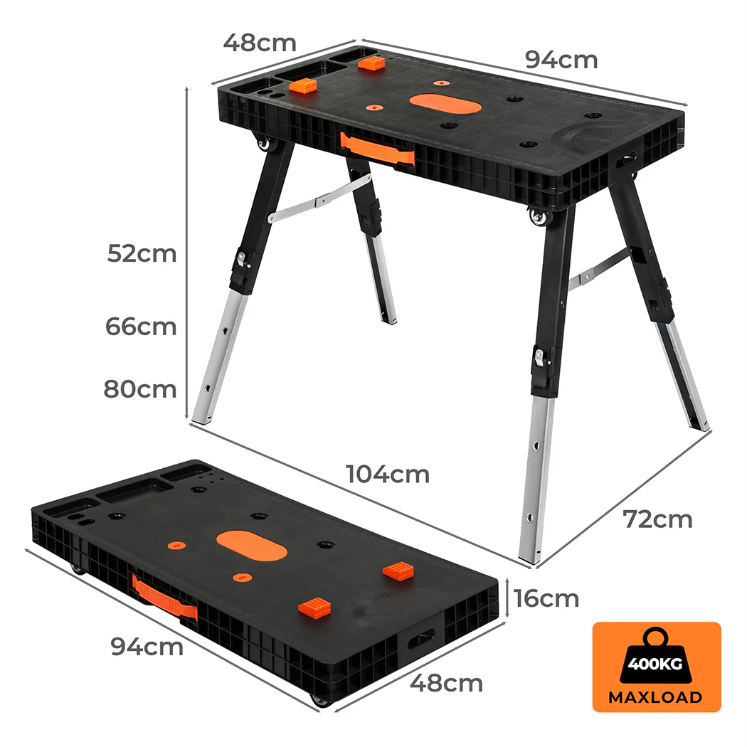 Traderight 5-in-1 Work Table Foldable Workbench 400kg - Image 2