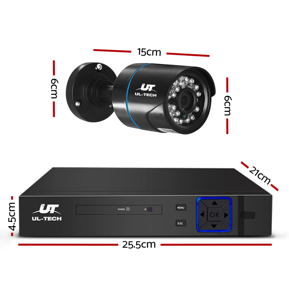 UL-tech CCTV Security System 4CH DVR 4 Cameras 1080p - Image 2