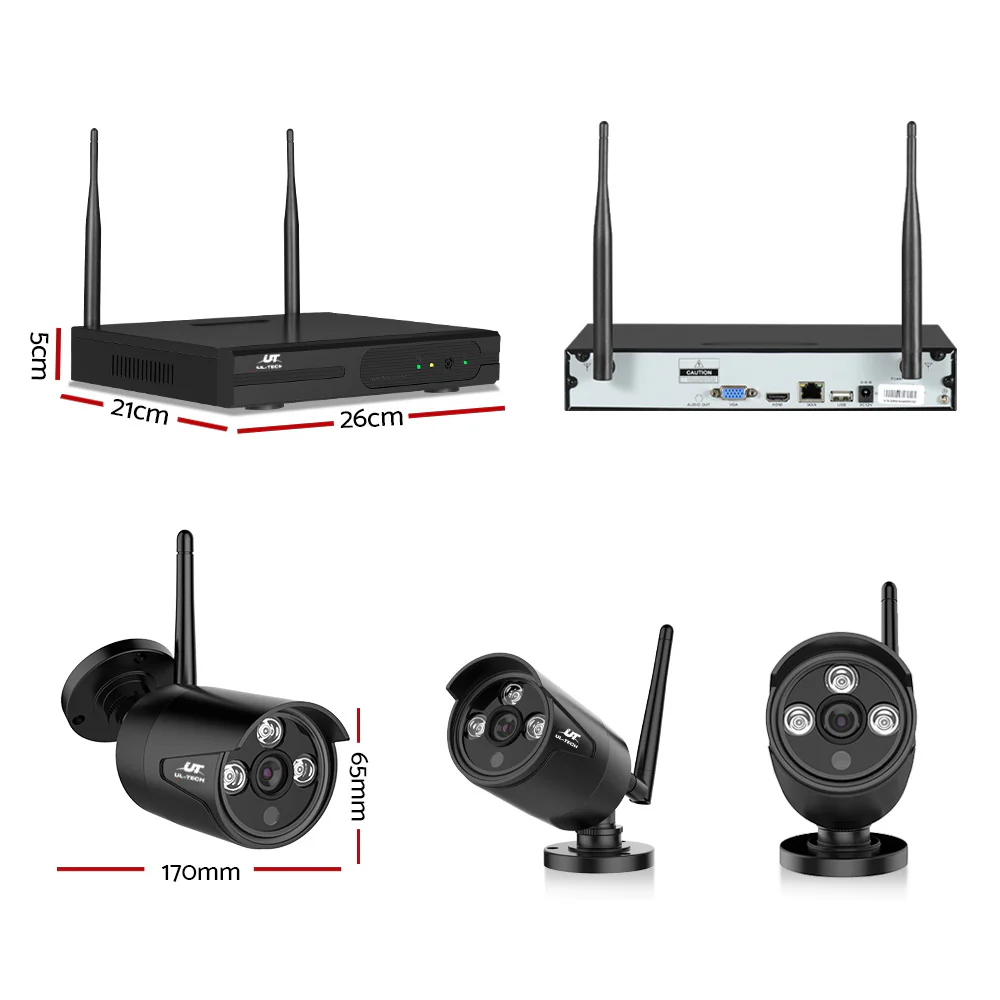 UL-tech Wireless CCTV Security System 8CH NVR 3MP 6 Bullet Cameras - Image 2