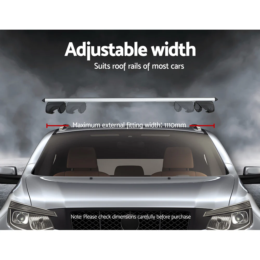 Universal Car Roof Racks Pod Aluminium Cross Bars Upgraded Holder 111cm Silver - Image 5