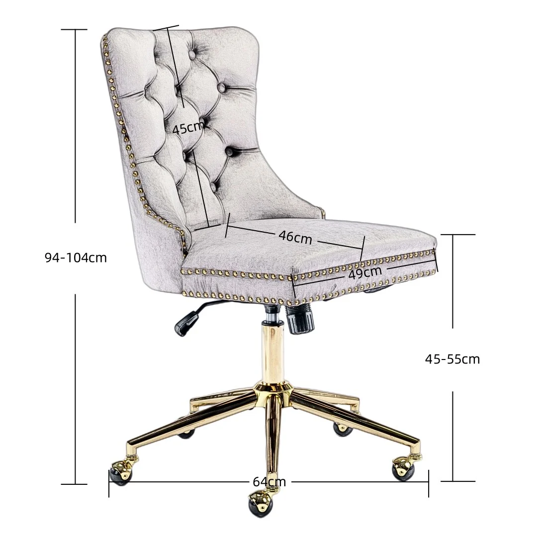 Velvet Home Office Chair- Pink - Image 11