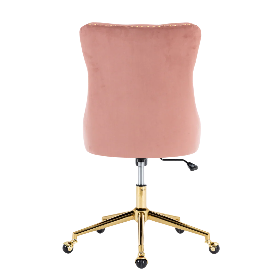 Velvet Home Office Chair- Pink - Image 4
