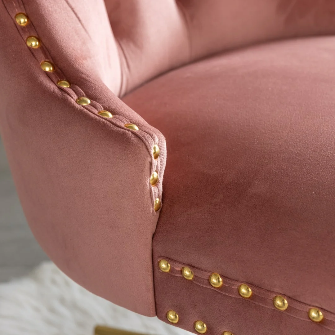 Velvet Home Office Chair- Pink - Image 9