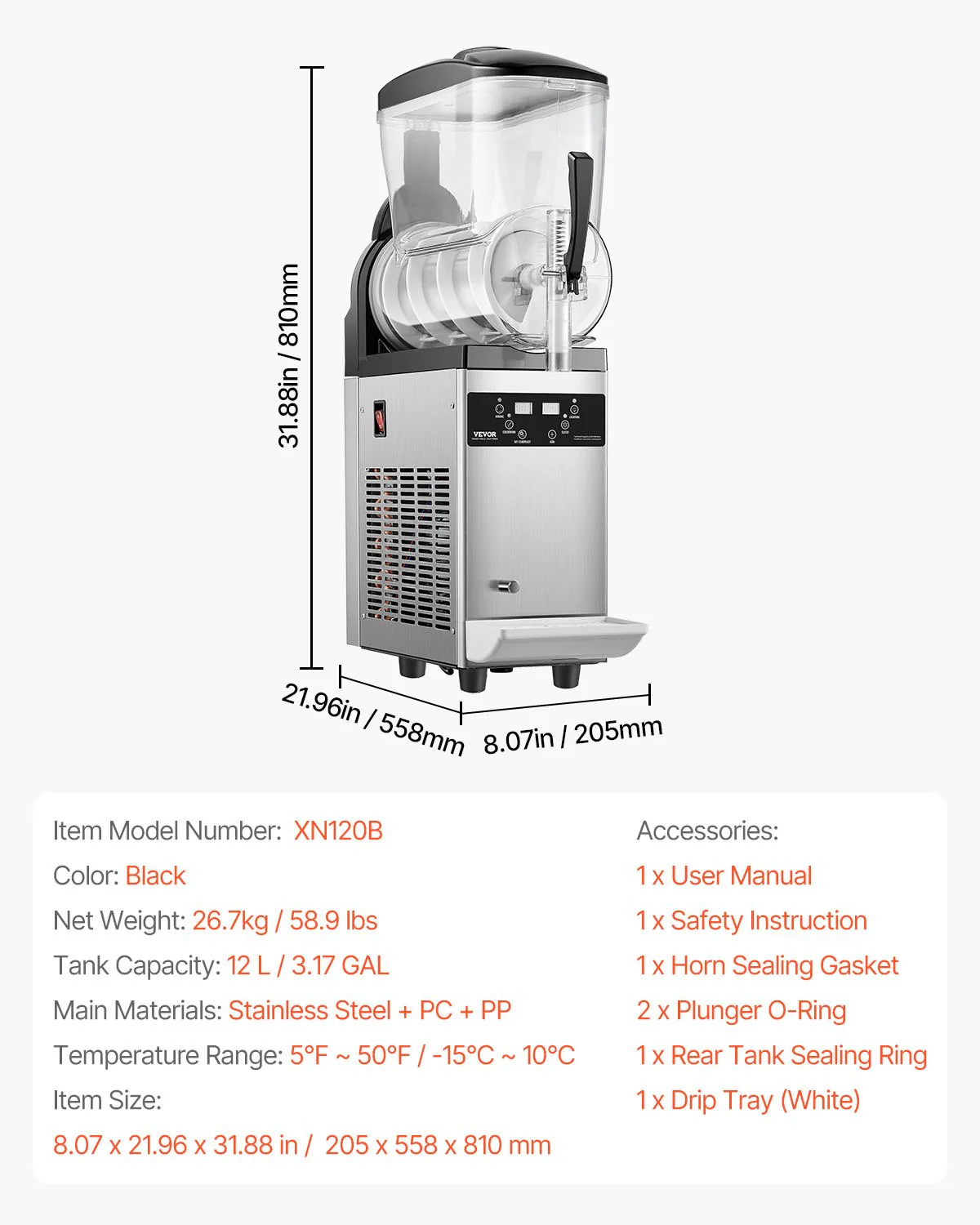 VEVOR 12L Commercial Slushy Machine Margarita Smoothie Frozen Drink Maker - Image 7