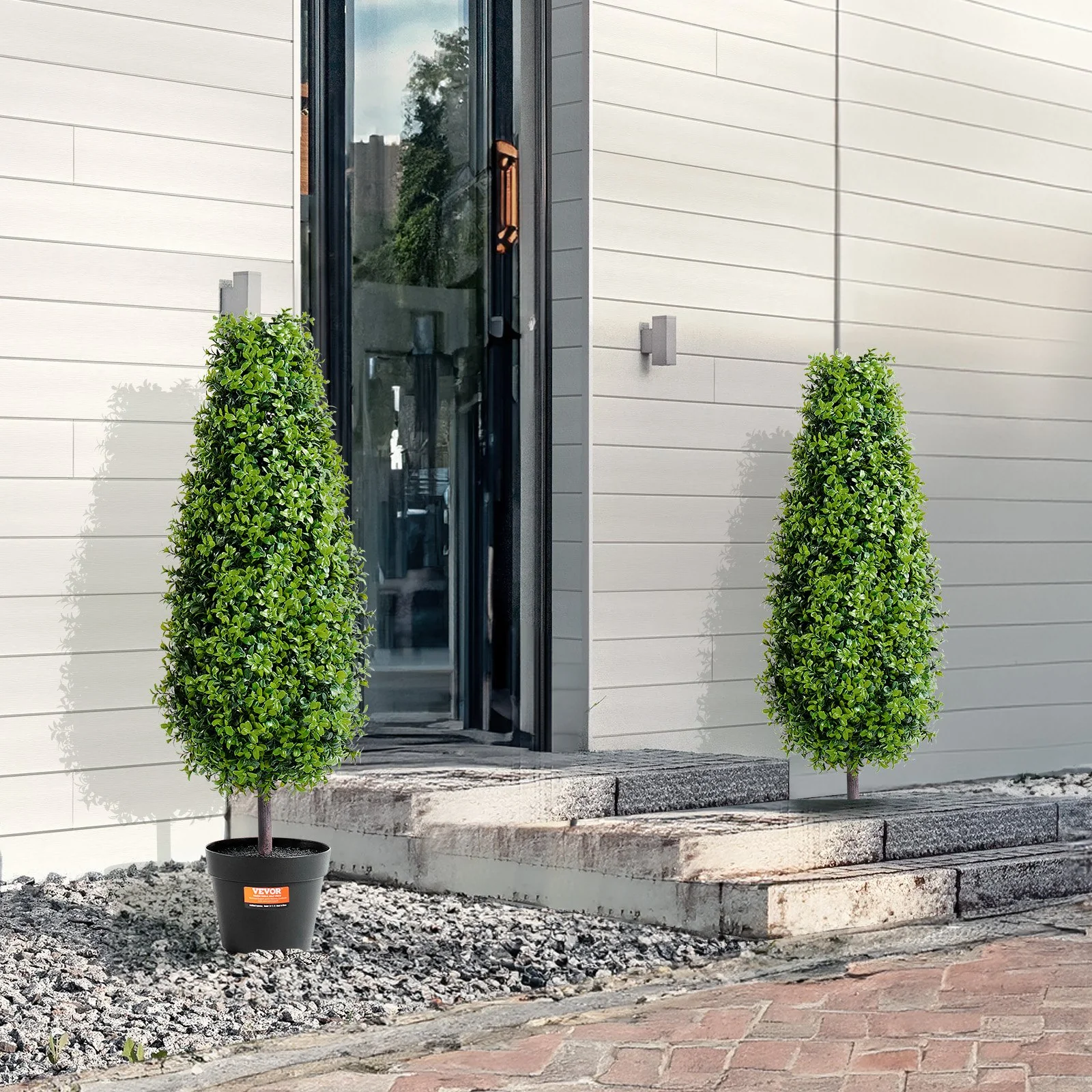 VEVOR 2 Pack 91.4cm Artificial Boxwood Topiary Tree Faux Plant UV Decor In/Outdoor - Image 8