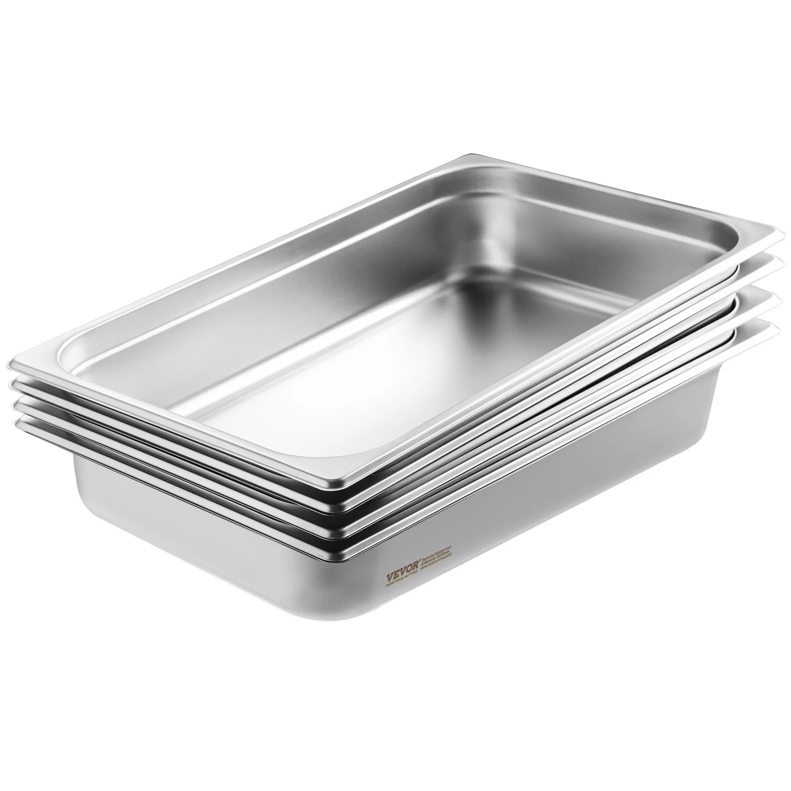 VEVOR 4 Pack Hotel Pans, Full Size Anti-Jam Steam Pan with Lid, 0.8mm Thick Stainless Steel Steam Table Pan, 4-Inch Deep Commercial Table Pan, Catering Storage Food Pan, for Industrial & Scientific - Image 9