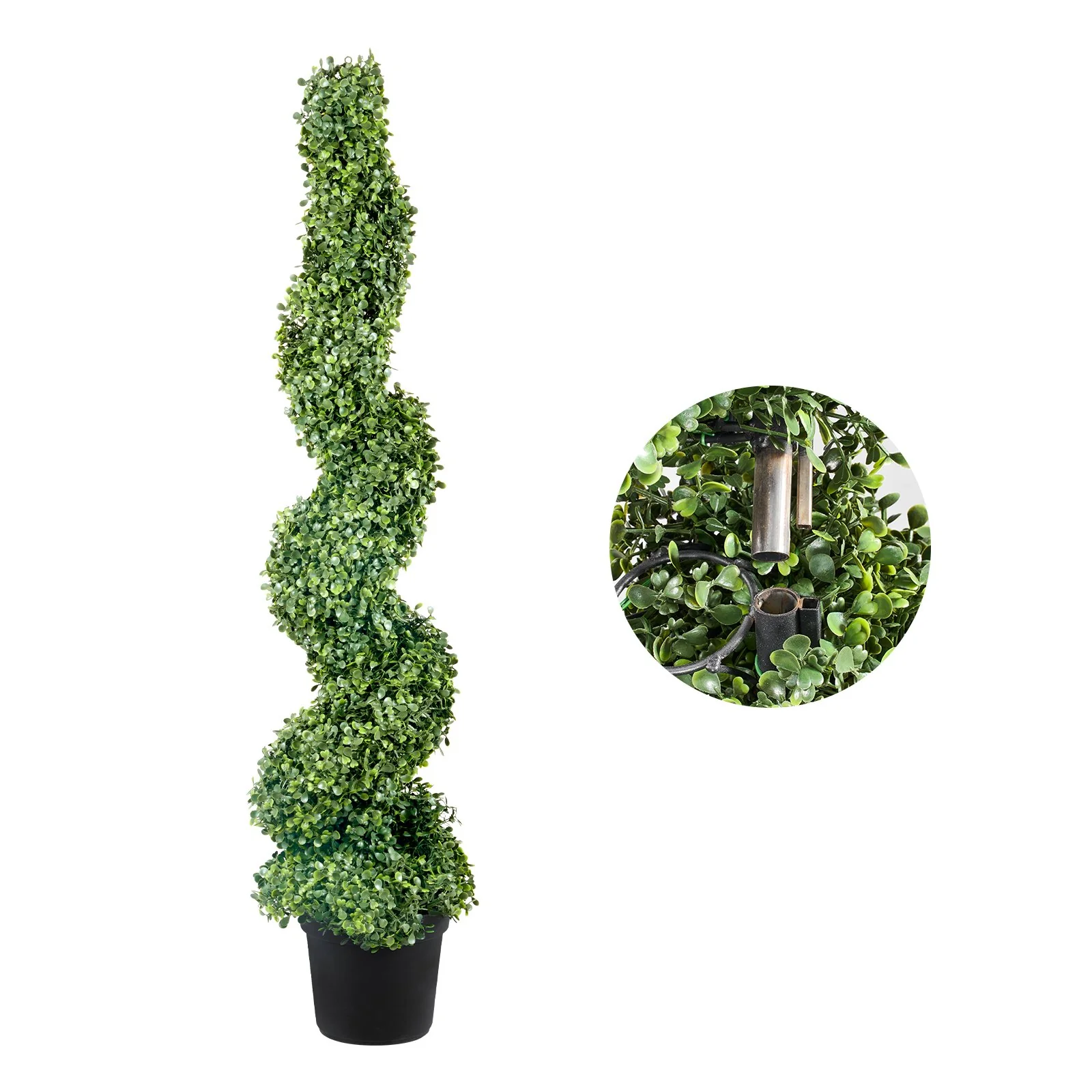 VEVOR Artificial Topiaries Boxwood Trees, 10cm Tall (2 Pieces) Faux Topiary Plant Outdoor, All-year Green Feaux Plant w/ Replaceable Leaves for Decorative Indoor/Outdoor/Garden - Image 10