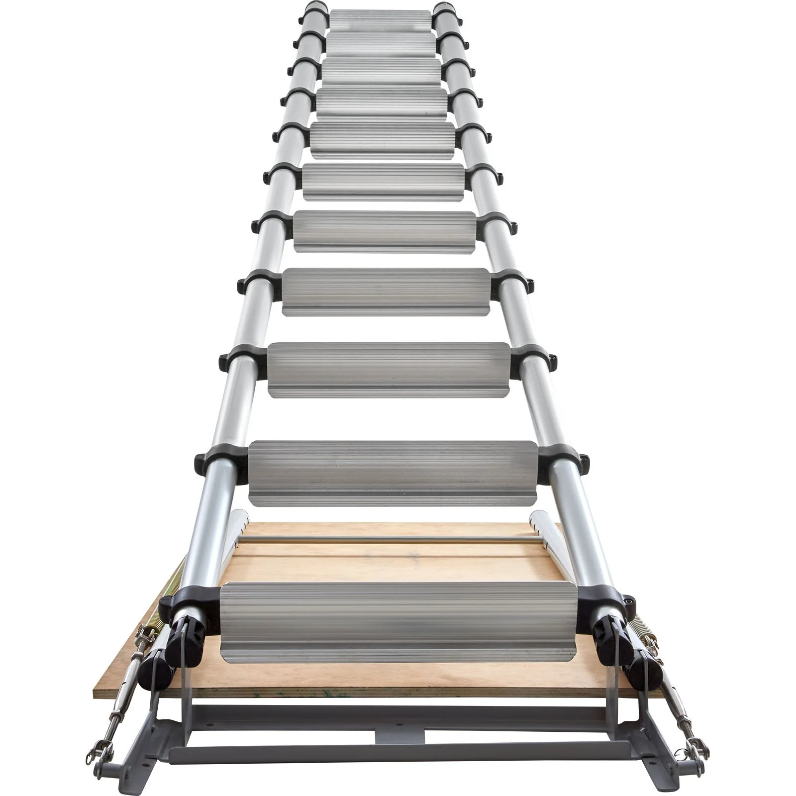 VEVOR Attic Ladder Telescoping, 158.76kg Capacity, 100cm x 59.94cm,Multi-Purpose Aluminium Extension, Lightweight and Portable,Fits298.7cm-320.04cmCeilingHeights,Convenient Access to Your Attic Standa - Image 10