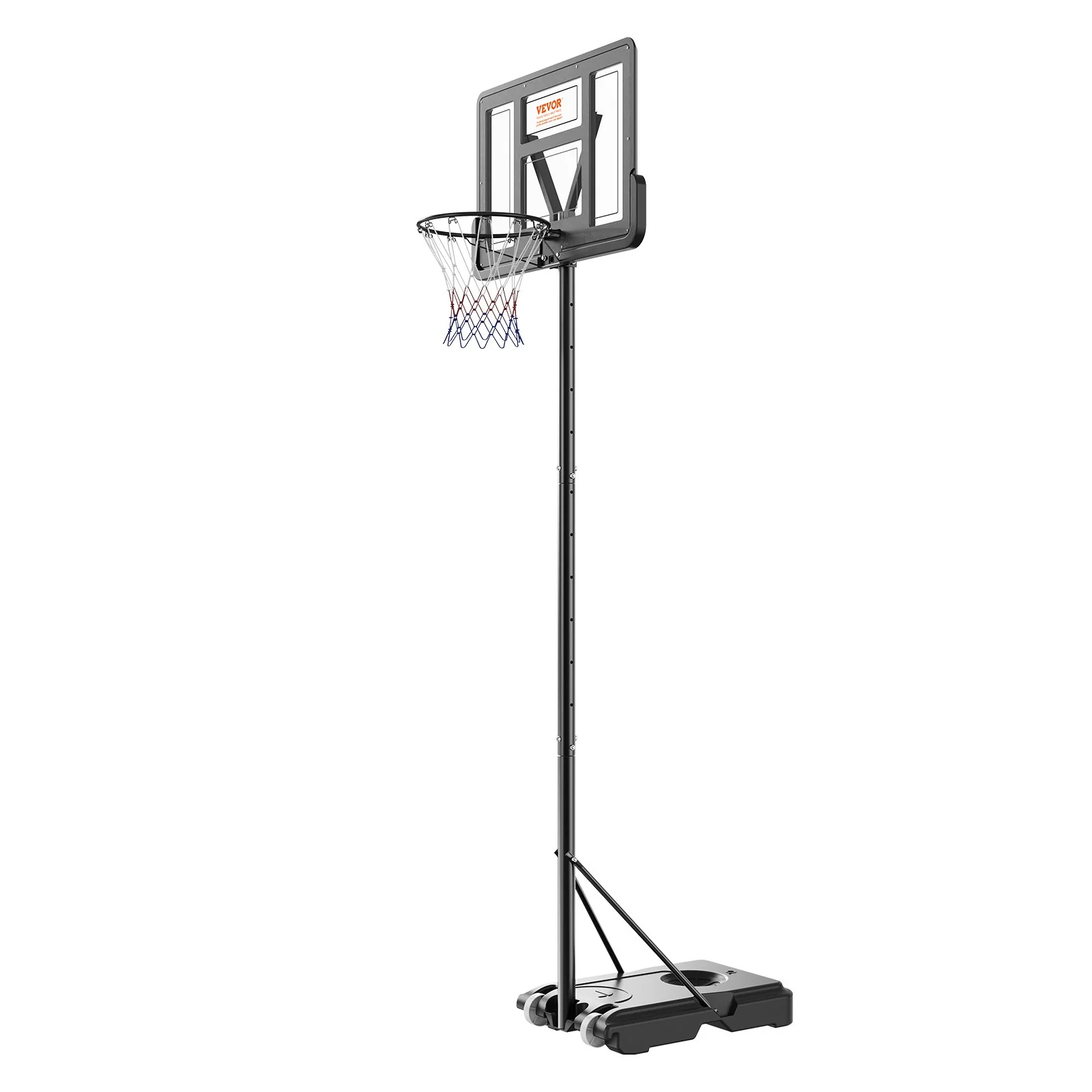 VEVOR Basketball Hoop, 4-10 ft Adjustable Height Portable Backboard System, 44 inch Basketball Hoop & Goal, Kids & Adults Basketball Set with Wheels, Stand, and Fillable Base, for Outdoor/Indoor - Image 11