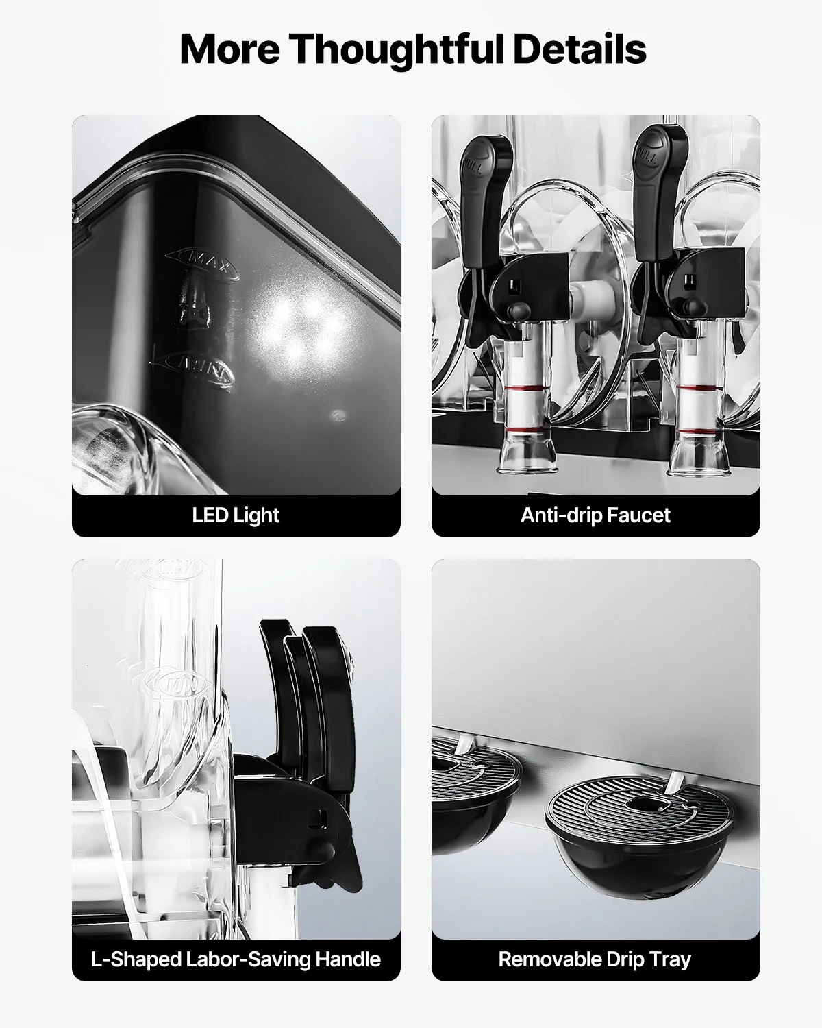 VEVOR Commercial Frozen Drink Maker, 15Lx3 Triple Tank Slushy Machine, 180 Cups Stainless Steel Margarita Smoothie Frozen Drink Machine, Slushie Maker for Home Party Restaurants Cafe Bars - Image 6