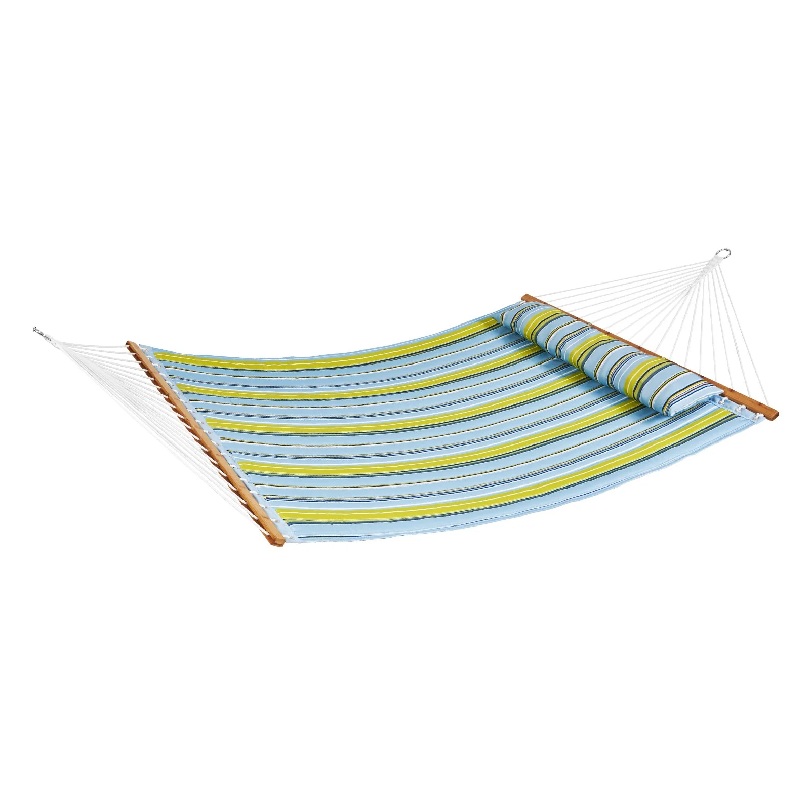 VEVOR Double Quilted Fabric Hammock, 12 FT Double Hammock with Hardwood Spreader Bars, 2 Person Quilted Hammock with Detachable Pillow and Chains for Camping Outdoor Patio Yard Beach, 480 lbs Capacity - Image 10