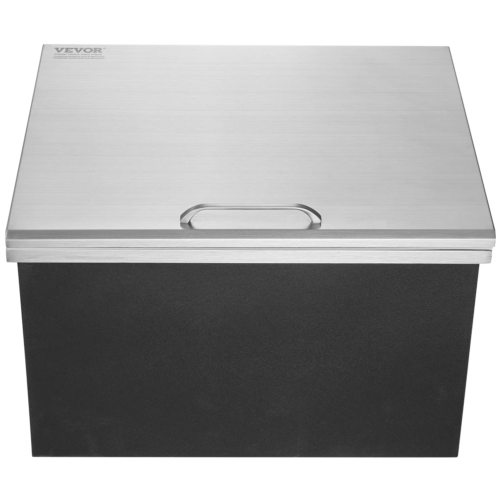 VEVOR Drop in Ice Chest, 28"L x 16"W x 17"H Stainless Steel Ice Cooler, Commercial Ice Bin with Hinged Cover, 40 qt Outdoor Kitchen Ice Bar, Drain-pipe and Drain Plug Included, for Cold Wine Beer - Image 9