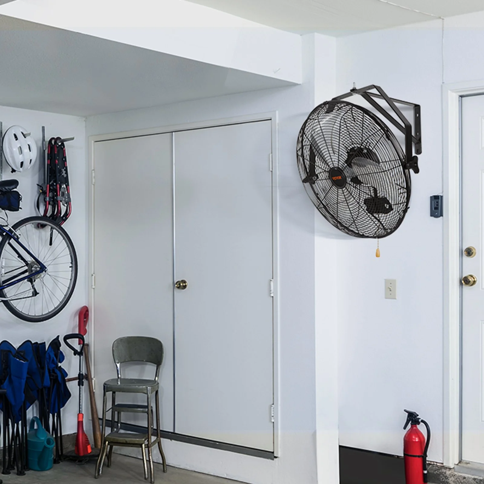 VEVOR Industrial Wall Mount Fan Waterproof Metal Fan 17.6'' 3 Speed Airflow - Image 8