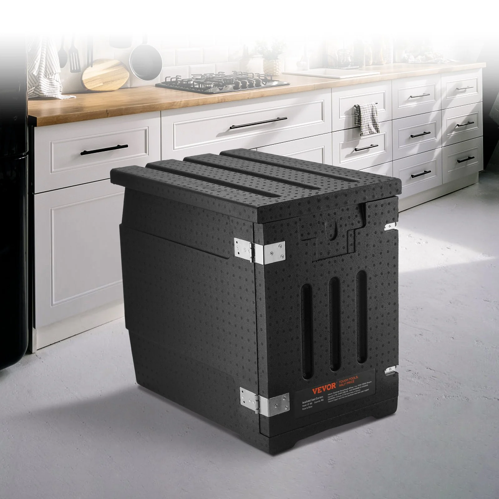 VEVOR Insulated Food Pan Carrier, 90L Hot Box for Catering, LLDPE Food Box Carrier with Double Buckles, Front Loading Food Warmer for Restaurant, Canteen, etc. - Image 8