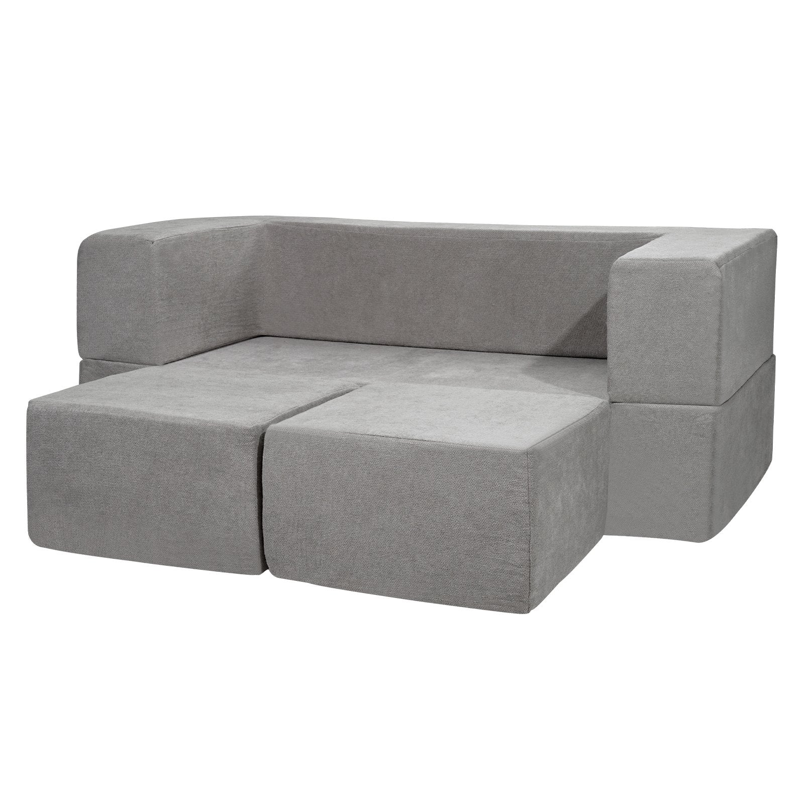 VEVOR Modular Kids Play Couch 4Pcs DIY Creative Child Sectional Sofa Dark Grey - Image 10
